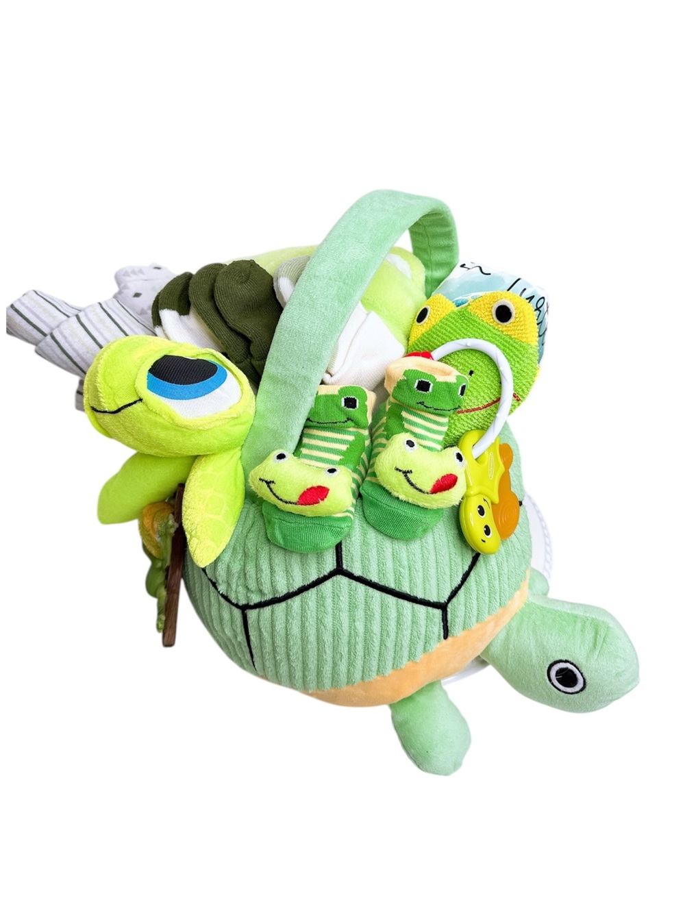 Turtle Baby Boy Gift Basket, Baby Shower Gift - Picture 2 of 11